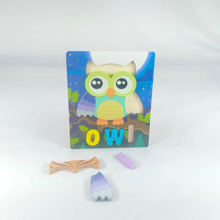 Extrokids 3d Wooden Puzzle Board - Owl - EKT1871