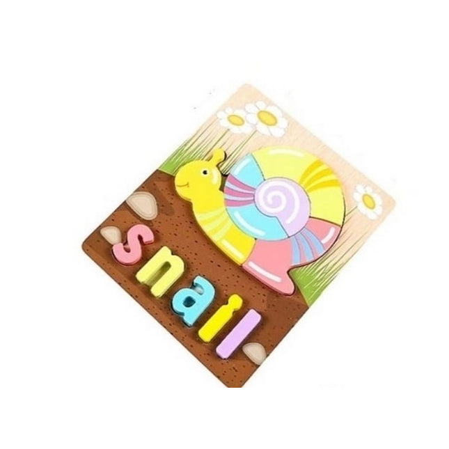 Extrokids 3d Wooden Puzzle Board - Snail - EKT1872