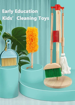Extrokids Wooden Cleaning Toy Set 7Piece,Kid-Sized Detachable Cleaning Tool Toy - EKT1880