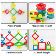 Load image into Gallery viewer, Extrokids Wooden Stacking Rainbow Pyramid Building Blocks Toys - EKT1887
