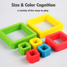 Load image into Gallery viewer, Extrokids Wooden Stacking Rainbow Pyramid Building Blocks Toys - EKT1887
