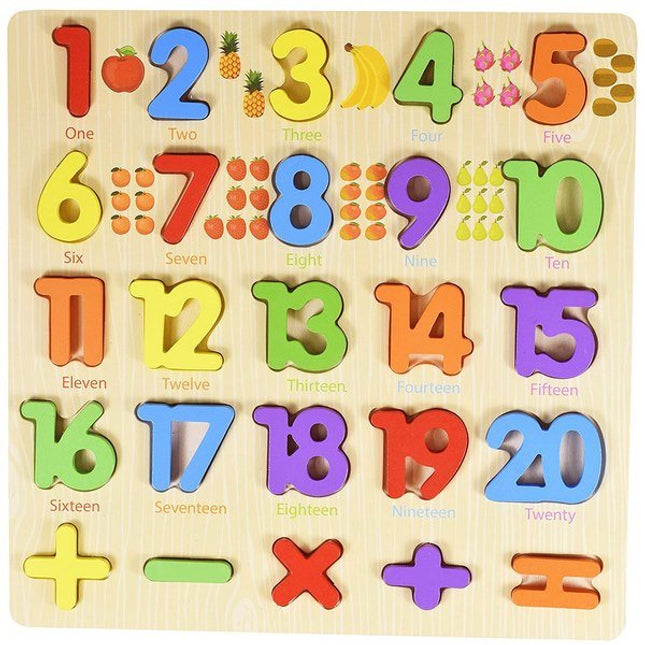 Extrokids 3D Wooden Number Puzzles with Pictures for Children Educational Learning Board Toy - EKT1889
