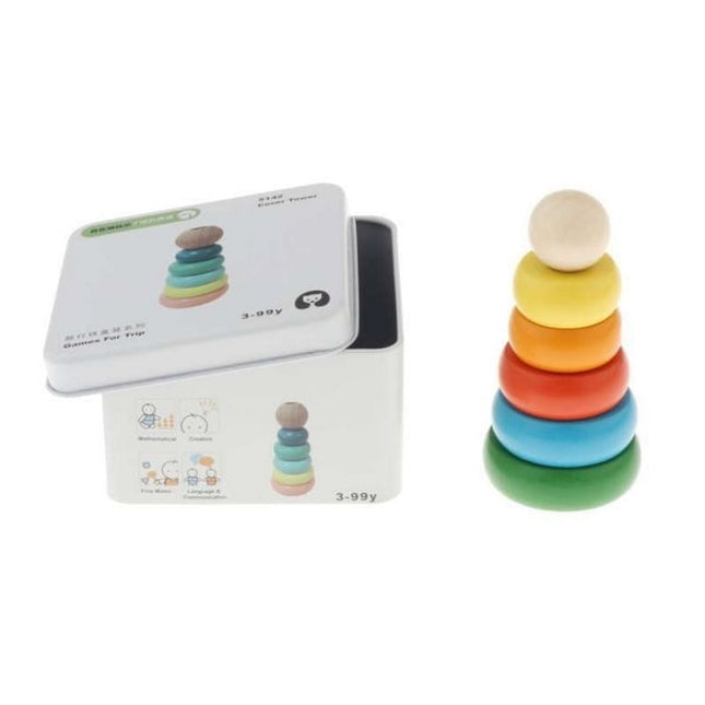 Extrokids Wooden Geometry Block Game Toy Cover Tower - EKT1896E