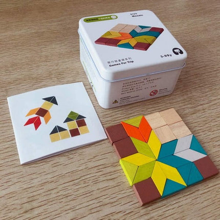 Extrokids Wooden Geometry Block Game Toy Mosaic - EKT1896F