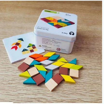 Extrokids Wooden Geometry Block Game Toy Mosaic - EKT1896F