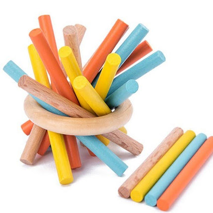 Extrokids Wooden Geometry Block Game Toy Pickup Sticks - EKT1896J