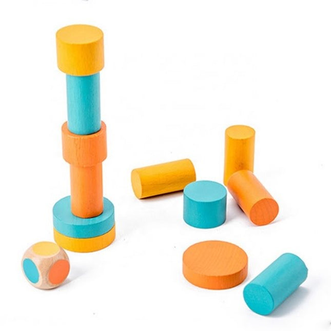 Extrokids Wooden Geometry Block Game Toy Stacking - EKT1896O