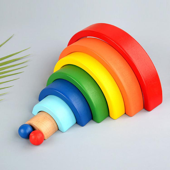 Extrokids Wooden Rainbow Building Blocks Mini - EKT1902