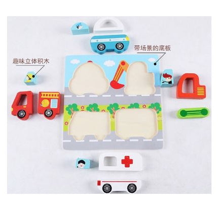 Extrokids wooden jigsaws Puzzle blocks - Ambulance - EKT1911