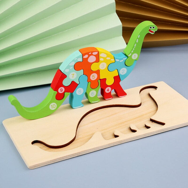 Extrokids Montessori Wooden Toddler Puzzles for Kids - Dinosaur - EKT1913C