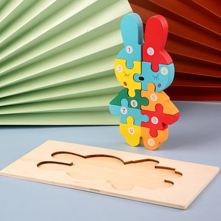 Extrokids Montessori Wooden Toddler Puzzles for Kids - Bunny - EKT1913E