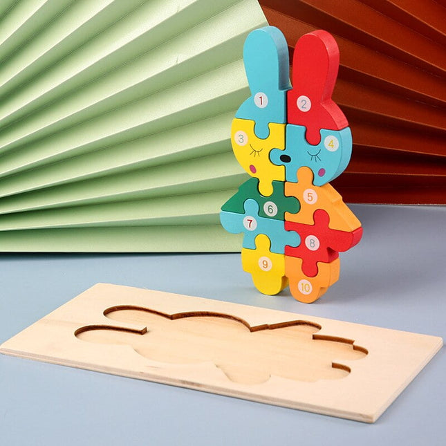 Extrokids Montessori Wooden Toddler Puzzles for Kids - Bunny - EKT1913E