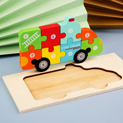 Extrokids Montessori Wooden Toddler Puzzles for Kids - Fire Truck - EKT1913L