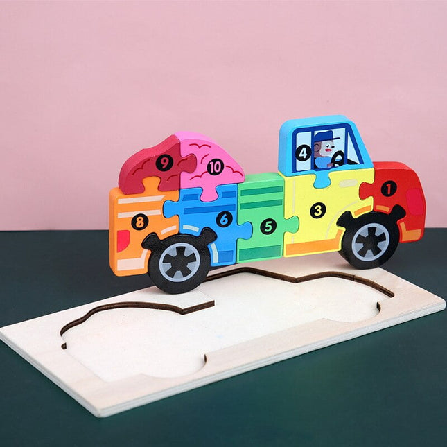 Extrokids Montessori Wooden Toddler Puzzles for Kids - Car - EKT1913N