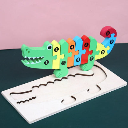 Extrokids Montessori Wooden Toddler Puzzles for Kids - Crocodile - EKT1913P