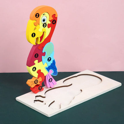 Extrokids Montessori Wooden Toddler Puzzles for Kids - Parrot - EKT1913Q