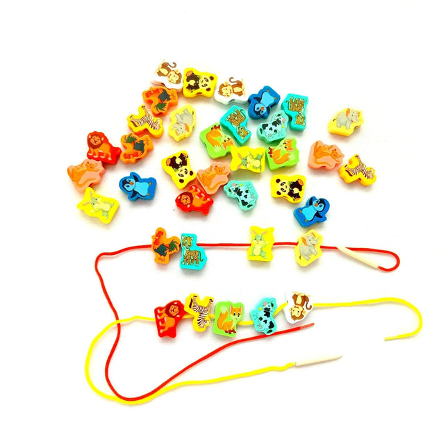 Extrokids Wooden Fruit Bead Lacing Toy Stringing Beading Game - EKT1914E