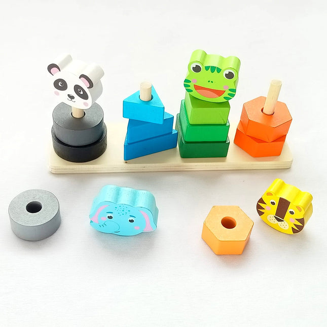 Extrokids children early education animal With shape Sorter balance set column toy - EKT1915