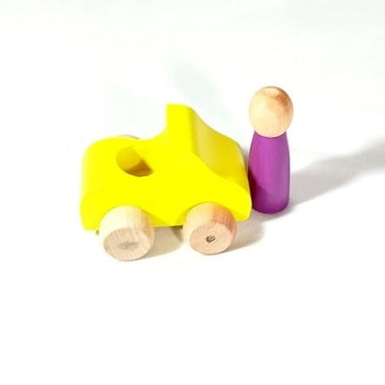 Extrokids Wooden Set of 1 Car With 1Peg Doll Toy - EKT1924