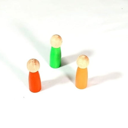 Extrokids wooden Color Peg dolls Green , Red , Orange - 3 in 1 - EKT1927
