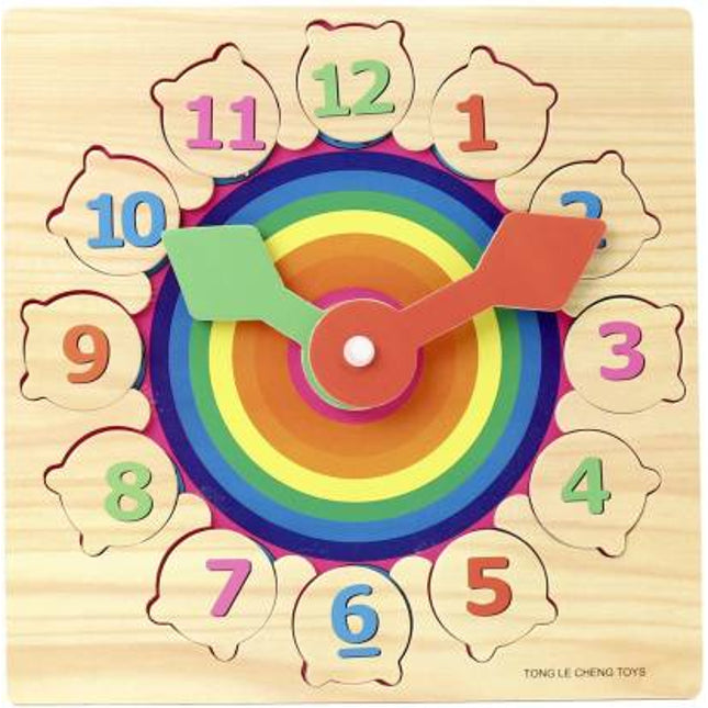 Extrokids Wooden Time and Number Learning Clock Toy for Kids - EKT1928