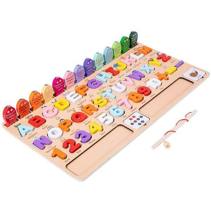 Extrokids Alphabet Puzzle Table, Calculations With English Learning Card Combine Magnet Fishing For Children Learn And Play - EKT1929