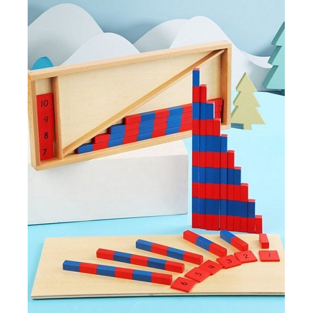 Extrokids Math Toy Montessori Material Math Home Edition Red And Blue Digital Stick Childrens Enlightenment Early Education Toy - EKT1930
