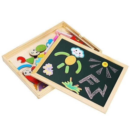 Extrokids Fantastic Wooden Multipurpose Easel Childrens Jigsaw Puzzle Drawing Board - EKT1946