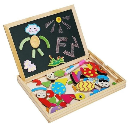 Extrokids Fantastic Wooden Multipurpose Easel Childrens Jigsaw Puzzle Drawing Board - EKT1946