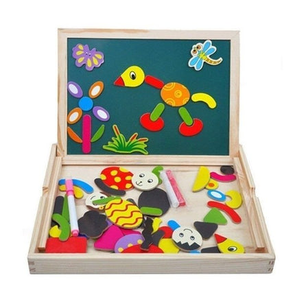 Extrokids Fantastic Wooden Multipurpose Easel Childrens Jigsaw Puzzle Drawing Board - EKT1946