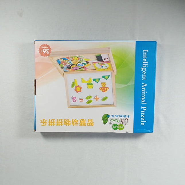 Extrokids Fantastic Wooden Multipurpose Easel Childrens Jigsaw Animals And Numbers Puzzle Drawing Board - EKT1950