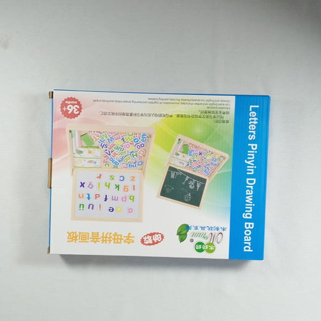 Extrokids Fantastic Wooden Multipurpose Easel Childrens Jigsaw Small Alphabet Puzzle Drawing Board â€“ EKT1951