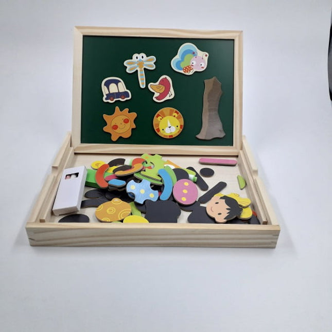 Extrokids Fantastic Wooden Multipurpose Easel Childrens Jigsaw Puzzle Drawing Board - EKT1952