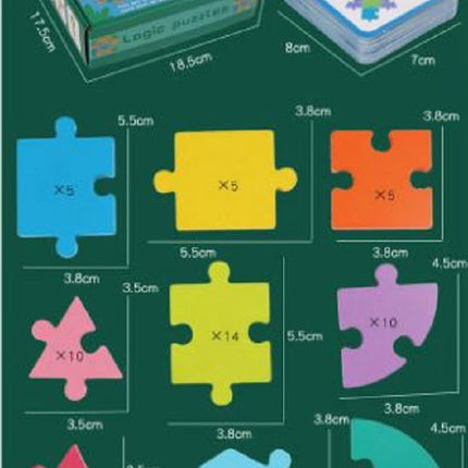 Extrokids 65 Pieces Of Buckle Thinking Puzzles, Geometric Shapes - EKT1975