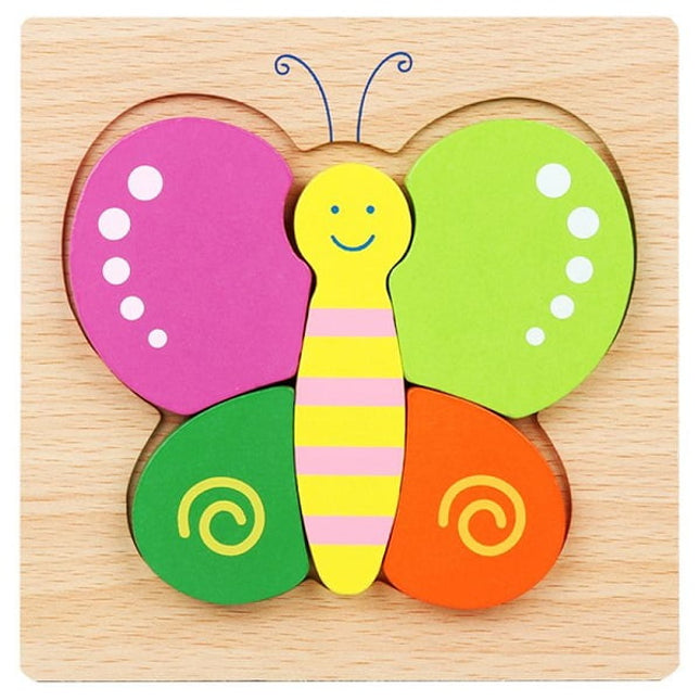 Extrokids Wooden 3D Puzzle Board - Butterfly - EKT1993