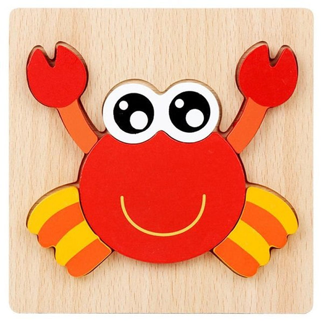 Extrokids Wooden 3D Puzzle Board - Crab - EKT1996