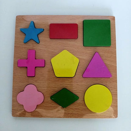 Extrokids Wooden Geometric Shapes Montessori Puzzle Toy - EKT2001