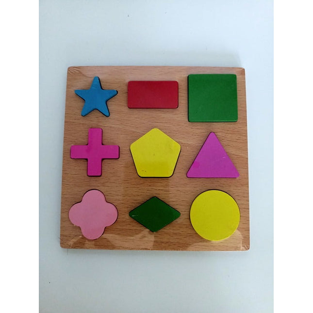 Extrokids Wooden Geometric Shapes Montessori Puzzle Toy - EKT2001