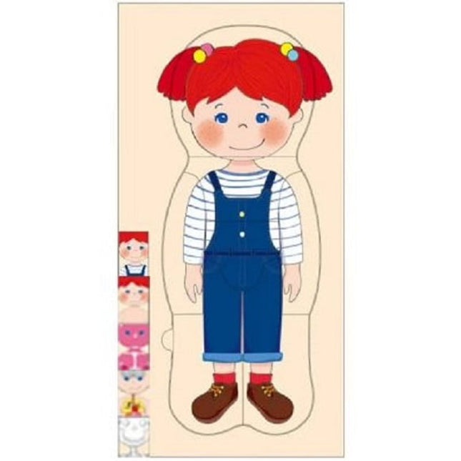 Extrokids Wooden Human Body Anatomy Educational Puzzle - Girl - EKT2013
