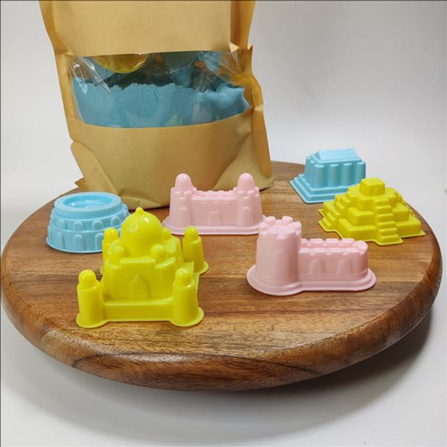 KINETIC SAND - 1 KG + 6 PC MOULDS - Light Blue - EKT2016