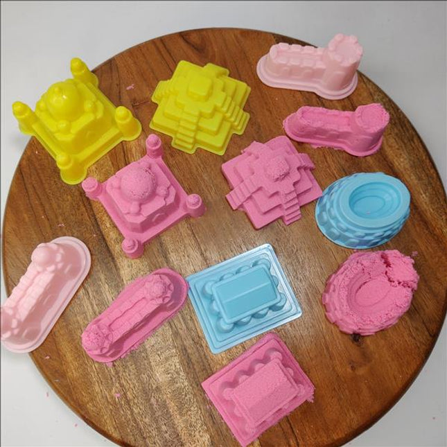 KINETIC SAND - 1 KG + 6 PC MOULDS - Pink - EKT2017