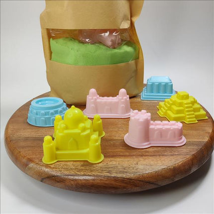 KINETIC SAND - 1 KG + 6 PC MOULDS -Green - EKT2024