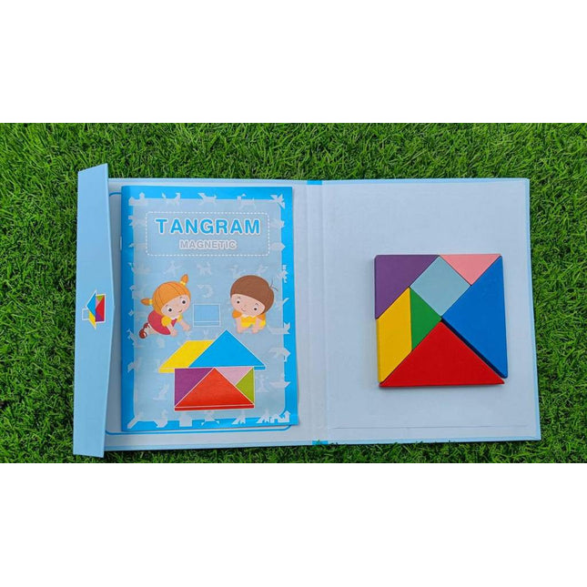 Extrokids Wooden Tangram Magnetic Puzzles With Book - EKT2031