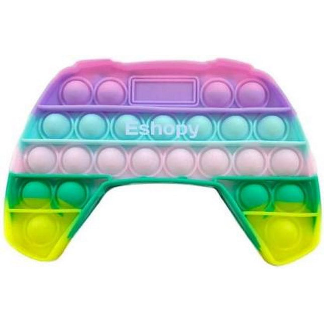 Extrokids eshopy Push Pop Fidget Toy Game Controller Handle Gamepad Shape, Tie-dye Popper Sensory Bubble Fidget Toy, Silicone Popper Squeeze Toy, Stress Reliever Toy for Kids and Adults Autism - EKT2037