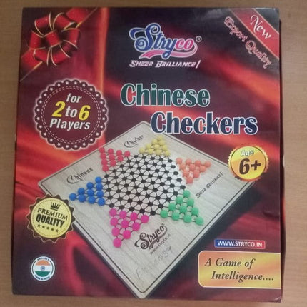 Extrokids Chinese Checkers Board Game All Wood Cardinal Sealed - EKT2039