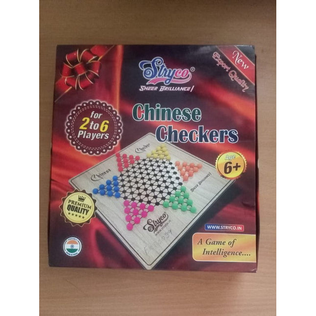 Extrokids Chinese Checkers Board Game All Wood Cardinal Sealed - EKT2039