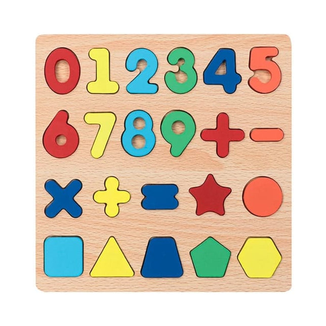 Wooden Toys - 0-9 Numbers shape Board - 8*8 - EKT2077