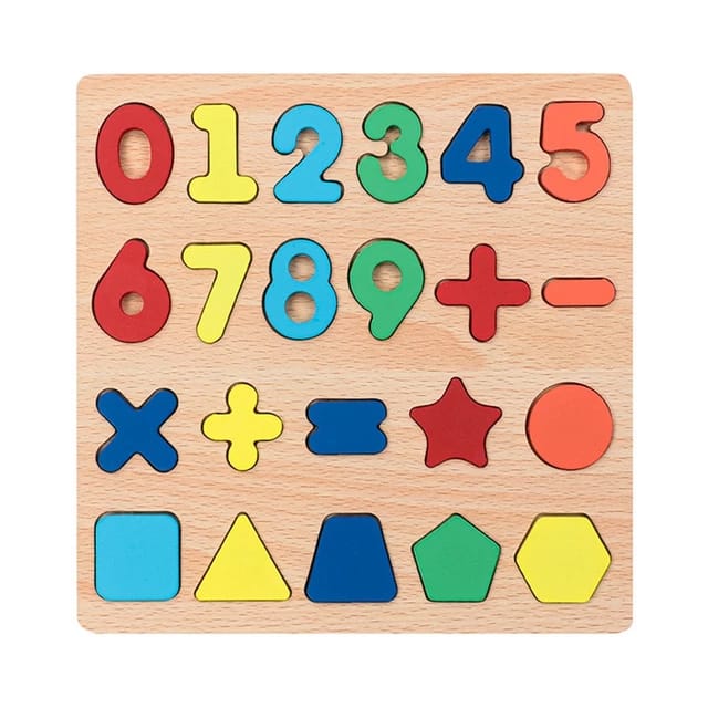 Wooden Toys - 0-9 Numbers shape Board - 8*8 - EKT2077