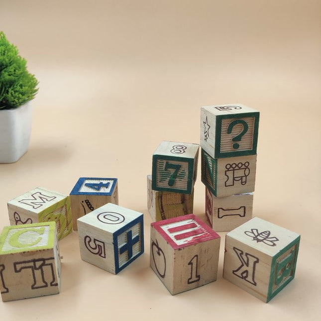 WT WOODEN CUBE BLOCK 11PC SET - EKT2091