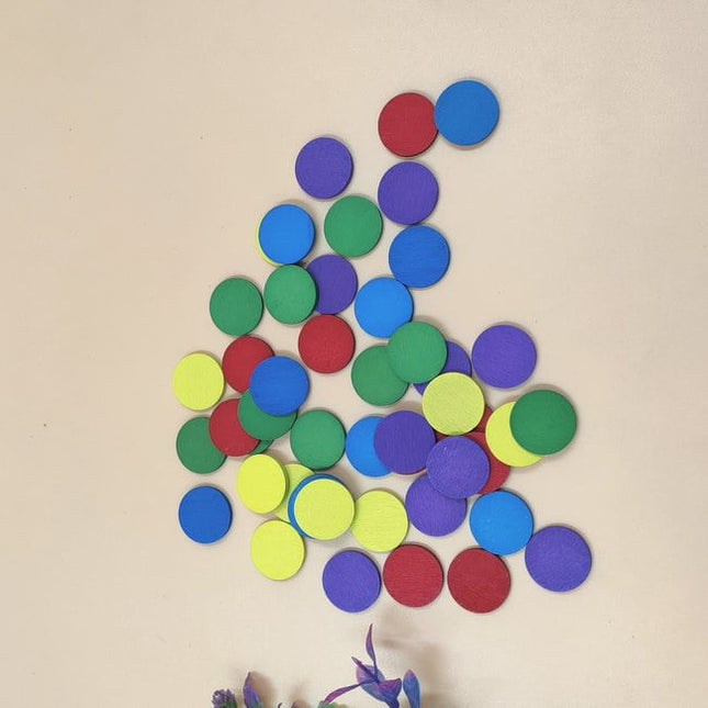 Woode Round Blocks for learning - with small storage box - EKT2103